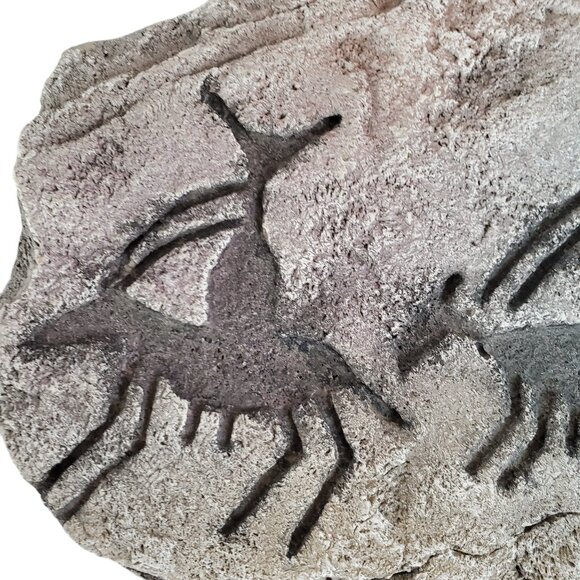 John Running Native American Wall Art Signed Cast Paper Petroglyph Rider Horse - Picture 5 of 8